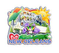 Quwsne Refrigerator Magnet New Orleans Louisiana America Fridge Magnet City Travel Souvenirs Tourist Gifts 3D Classic Landmarks Handmade Crafts Home Decoration -4238