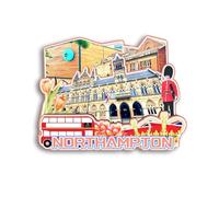 Quwsne Refrigerator Magnet Northampton UK Fridge Magnet City Travel Souvenirs Tourist Gifts 3D Classic Landmarks Handmade Crafts Home Decoration - 1332