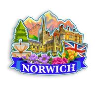 Quwsne Refrigerator Magnet Norwich UK Fridge Magnet City Travel Souvenirs Tourist Gifts 3D Classic Landmarks Handmade Crafts Home Decoration -1463, QS-WC-1463