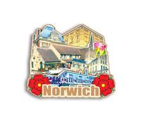 Quwsne Refrigerator Magnet Norwich United Kingdom Fridge Magnet City Travel Souvenirs Tourist Gifts 3D Classic Landmarks Handmade Crafts Home Decoration - 1323
