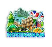 Quwsne Refrigerator Magnet Nottingham UK Fridge Magnet City Travel Souvenirs Tourist Gifts 3D Classic Landmarks Handmade Crafts Home Decoration -1470, QS-WC-1470