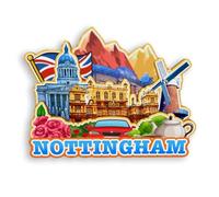 Quwsne Refrigerator Magnet Nottingham UK Fridge Magnet City Travel Souvenirs Tourist Gifts 3D Classic Landmarks Handmade Crafts Home Decoration -1469, QS-WC-1469