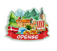 Quwsne Refrigerator Magnet Odense Denmark Fridge Magnet City Travel Souvenirs Tourist Gifts 3D Classic Landmarks Handmade Crafts Home Decoration -2071
