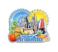 Quwsne Refrigerator Magnet Orlando Florida America Fridge Magnet City Travel Souvenirs Tourist Gifts 3D Classic Landmarks Handmade Crafts Home Decoration -4078