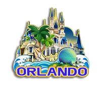 Quwsne Refrigerator Magnet Orlando Florida United States Fridge Magnet City Travel Souvenirs Tourist Gifts 3D Classic Landmarks Handmade Crafts Home Decoration -171, QS-WC-171