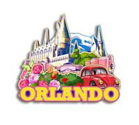 Quwsne Refrigerator Magnet Orlando Florida United States Fridge Magnet City Travel Souvenirs Tourist Gifts 3D Classic Landmarks Handmade Crafts Home Decoration -170, QS-WC-170