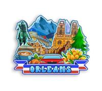 Quwsne Refrigerator Magnet Orleans France Fridge Magnet City Travel Souvenirs Tourist Gifts 3D Classic Landmarks Handmade Crafts Home Decoration -1340