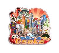 Quwsne Refrigerator Magnet Osaka Japan Fridge Magnet City Travel Souvenirs Tourist Gifts 3D Classic Landmarks Handmade Crafts Home Decoration -3748