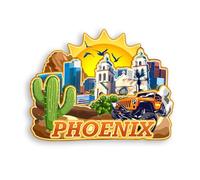 Quwsne Refrigerator Magnet Phoenix Arizona United States Fridge Magnet City Travel Souvenirs Tourist Gifts 3D Classic Landmarks Handmade Crafts Home Decoration -301