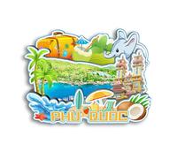Quwsne Refrigerator Magnet PHU QUOC Vietnam Fridge Magnet City Travel Souvenirs Tourist Gifts 3D Classic Landmarks Handmade Crafts Home Decoration1991