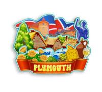 Quwsne Refrigerator Magnet Plymouth UK Fridge Magnet City Travel Souvenirs Tourist Gifts 3D Classic Landmarks Handmade Crafts Home Decoration -1487, QS-WC-1487