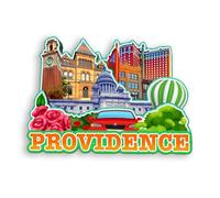 Quwsne Refrigerator Magnet Providence Rhode Island USA Fridge Magnet City Travel Souvenirs Tourist Gifts 3D Classic Landmarks Handmade Crafts Home Decoration -1124