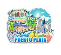 Quwsne Refrigerator Magnet Puerto Plata Dominican Republic Fridge Magnet City Travel Souvenirs Tourist Gifts 3D Classic Landmarks Handmade Crafts Home Decoration2115