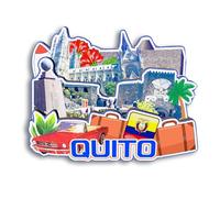 Quwsne Refrigerator Magnet Quito Ecuador Fridge Magnet City Travel Souvenirs Tourist Gifts 3D Classic Landmarks Handmade Crafts Home Decoration2158