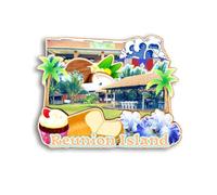 Quwsne Refrigerator Magnet Reunion Island France Fridge Magnet City Travel Souvenirs Tourist Gifts 3D Classic Landmarks Handmade Crafts Home Decoration - 1244