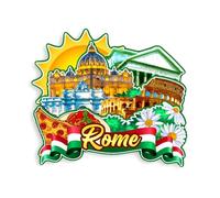 Quwsne Refrigerator Magnet Roma Italy Fridge Magnet City Travel Souvenirs Tourist Gifts 3D Classic Landmarks Handmade Crafts Home Decoration -1254