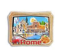Quwsne Refrigerator Magnet Rome Italy Fridge Magnet City Travel Souvenirs Tourist Gifts 3D Classic Landmarks Handmade Crafts Home Decoration -3616