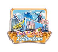 Quwsne Refrigerator Magnet Rotterdam Netherlands Fridge Magnet City Travel Souvenirs Tourist Gifts 3D Classic Landmarks Handmade Crafts Home Decoration -3780