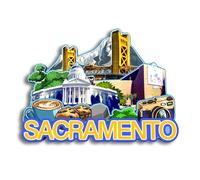Quwsne Refrigerator Magnet Sacramento California United States Fridge Magnet City Travel Souvenirs Tourist Gifts 3D Classic Landmarks Handmade Crafts Home Decoration -231