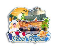 Quwsne Refrigerator Magnet Saint Tropez France Fridge Magnet City Travel Souvenirs Tourist Gifts 3D Classic Landmarks Handmade Crafts Home Decoration -3509