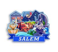Quwsne Refrigerator Magnet Salem Massachusetts United States Fridge Magnet City Travel Souvenirs Tourist Gifts 3D Classic Landmarks Handmade Crafts Home Decoration -984
