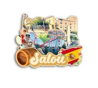Quwsne Refrigerator Magnet Salou Spain Fridge Magnet City Travel Souvenirs Tourist Gifts 3D Classic Landmarks Handmade Crafts Home Decoration - 1065, QS-CYT-1065