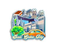 Quwsne Refrigerator Magnet Salt Lake City Utah USA Fridge Magnet City Travel Souvenirs Tourist Gifts 3D Classic Landmarks Handmade Crafts Home Decoration - 864