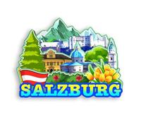 Quwsne Refrigerator Magnet Salzburg Austria Fridge Magnet City Travel Souvenirs Tourist Gifts 3D Classic Landmarks Handmade Crafts Home Decoration -1591
