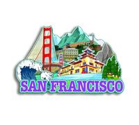Quwsne Refrigerator Magnet San Francisco California United States Fridge Magnet City Travel Souvenirs Tourist Gifts 3D Classic Landmarks Handmade Crafts Home Decoration -226