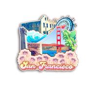 Quwsne Refrigerator Magnet San Francisco California USA Fridge Magnet City Travel Souvenirs Tourist Gifts 3D Classic Landmarks Handmade Crafts Home Decoration - 713