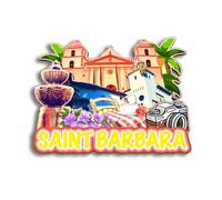 Quwsne Refrigerator Magnet Santa Barbara California United States Fridge Magnet City Travel Souvenirs Tourist Gifts 3D Classic Landmarks Handmade Crafts Home Decoration -250