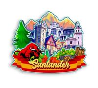 Quwsne Refrigerator Magnet Santander Spain Fridge Magnet City Travel Souvenirs Tourist Gifts 3D Classic Landmarks Handmade Crafts Home Decoration -1435