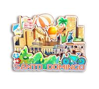 Quwsne Refrigerator Magnet Santo Domingo Dominican Republic Fridge Magnet City Travel Souvenirs Tourist Gifts 3D Classic Landmarks Handmade Crafts Home Decoration2113