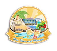Quwsne Refrigerator Magnet Sao Tome and Principe Fridge Magnet City Travel Souvenirs Tourist Gifts 3D Classic Landmarks Handmade Crafts Home Decoration -3086