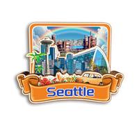 Quwsne Refrigerator Magnet Seattle USA America Fridge Magnet City Travel Souvenirs Tourist Gifts 3D Classic Landmarks Handmade Crafts Home Decoration -3376