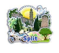 Quwsne Refrigerator Magnet Split Croatia Fridge Magnet City Travel Souvenirs Tourist Gifts 3D Classic Landmarks Handmade Crafts Home Decoration2310