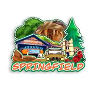 Quwsne Refrigerator Magnet Springfield Missouri USA Fridge Magnet City Travel Souvenirs Tourist Gifts 3D Classic Landmarks Handmade Crafts Home Decoration -1021