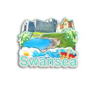 Quwsne Refrigerator Magnet Swansea United Kingdom Fridge Magnet City Travel Souvenirs Tourist Gifts 3D Classic Landmarks Handmade Crafts Home Decoration - 1326, QS-CYT-1326