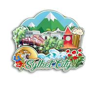 Quwsne Refrigerator Magnet Sylhet City Bangladesh Fridge Magnet City Travel Souvenirs Tourist Gifts 3D Classic Landmarks Handmade Crafts Home Decoration -2711