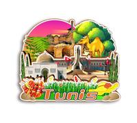 Quwsne Refrigerator Magnet Tunis Tunisia Fridge Magnet City Travel Souvenirs Tourist Gifts 3D Classic Landmarks Handmade Crafts Home Decoration -2992