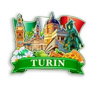 Quwsne Refrigerator Magnet Turin Italy Fridge Magnet City Travel Souvenirs Tourist Gifts 3D Classic Landmarks Handmade Crafts Home Decoration -1274