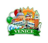 Quwsne Refrigerator Magnet Venice Italy Fridge Magnet City Travel Souvenirs Tourist Gifts 3D Classic Landmarks Handmade Crafts Home Decoration -1255, QS-WC-1255
