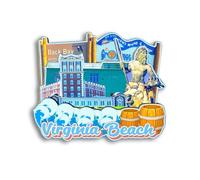 Quwsne Refrigerator Magnet Virginia Beach Virginia USA Fridge Magnet City Travel Souvenirs Tourist Gifts 3D Classic Landmarks Handmade Crafts Home Decoration - 872