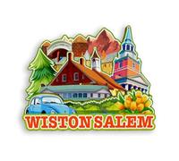 Quwsne Refrigerator Magnet Winston-Salem North Carolina USA Fridge Magnet City Travel Souvenirs Tourist Gifts 3D Classic Landmarks Handmade Crafts Home Decoration -1096