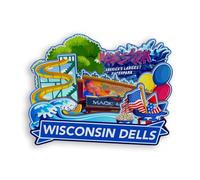 Quwsne Refrigerator Magnet Wisconsin Dells Wisconsin United States Fridge Magnet City Travel Souvenirs Tourist Gifts 3D Classic Landmarks Handmade Crafts Home Decoration -918