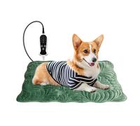 Quwzayail Pet Heating Pad for Cats Waterproof 9 Gears and time Settings Switch, Adjustable Heated Cat Bed, Adding Wire Rope Wires Cat Warming (22.0" L x 18.0" W x 0.5" Th, Green)