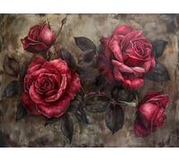 Quxaoqiao Adults and Beginners 5D Diamond Painting DIY Full Drill Kits Beautiful Roses Pictures Embroidery Cross Stitch Diamond Art Perfect for Gift and Home Wall Decor Round Drill 25x35cm AE1063