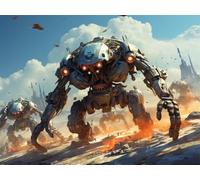 Quxaoqiao Adults and Beginners 5D Diamond Painting DIY Full Drill Kits Combat Robots Pictures Embroidery Cross Stitch Diamond Art Perfect for Gift and Home Wall Decor Round Drill 100x130cm AE1092