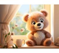 Quxaoqiao Adults and Beginners 5D Diamond Painting DIY Full Drill Kits Cute Bear Doll Pictures Embroidery Cross Stitch Diamond Art Perfect for Gift and Home Wall Decor Square Drill 25x35cm AE2609