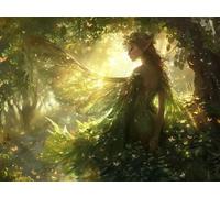 Quxaoqiao Adults and Beginners 5D Diamond Painting DIY Full Drill Kits Dream Forest Elves Pictures Embroidery Cross Stitch Diamond Art Perfect for Gift and Home Wall Decor Round Drill 45x60cm AE1155